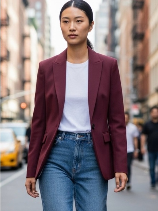 Banana Republic Jackets & Blazers - Banana Republic Burgundy Wine Single Button Blazer Size 10 *priced to sell*